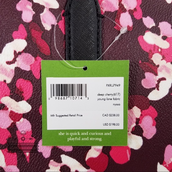 Kate spade young lane fabric nyssa cherry tote bag - Picture 5 of 8